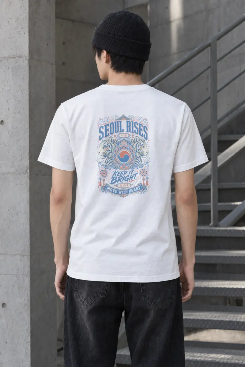 "Seoul Rises" Heavyweight Unisex Crewneck T-shirt