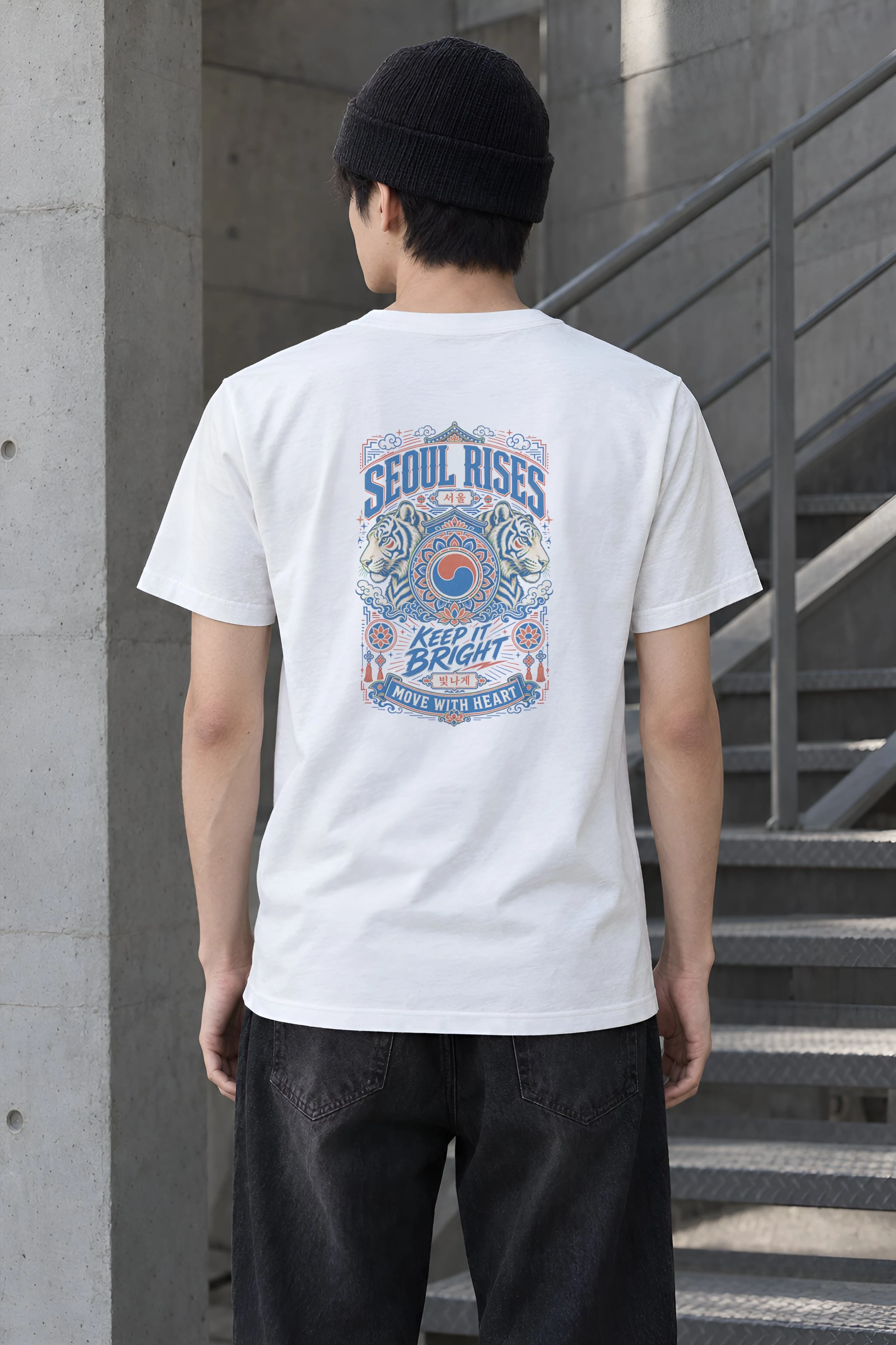 "Seoul Rises" Heavyweight Unisex Crewneck T-shirt