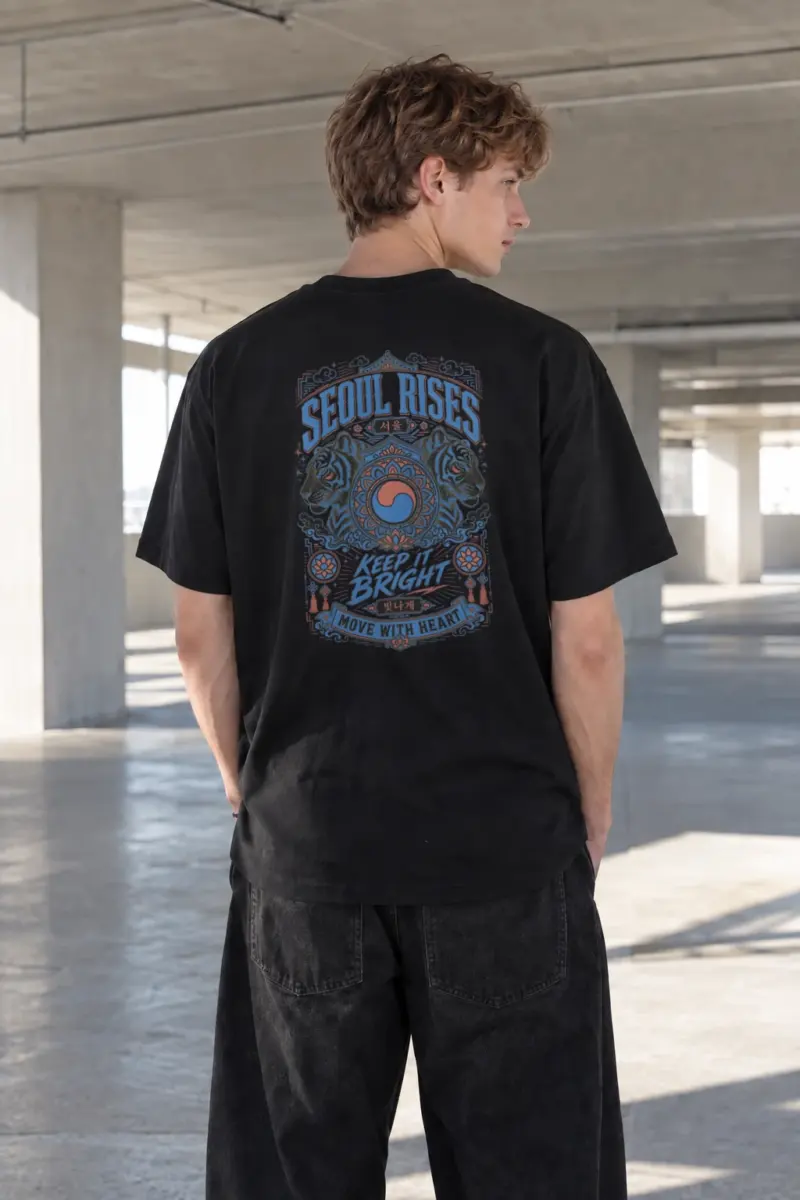 "Seoul Rises" Heavyweight Unisex Crewneck T-shirt | Gildan 5000