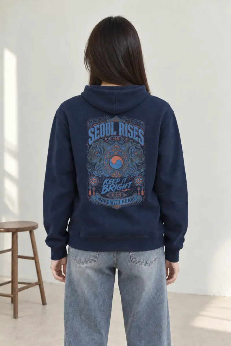 "Seoul Rises Tigers" Heavy Blend Unisex Pullover Hoodie