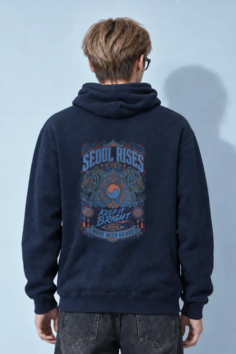 "Seoul Rises Tigers" Heavy Blend Unisex Pullover Hoodie