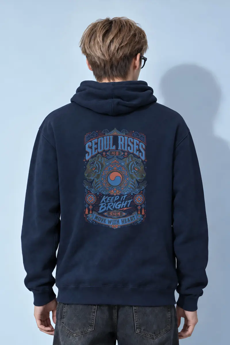 "Seoul Rises Tigers" Heavy Blend Unisex Pullover Hoodie