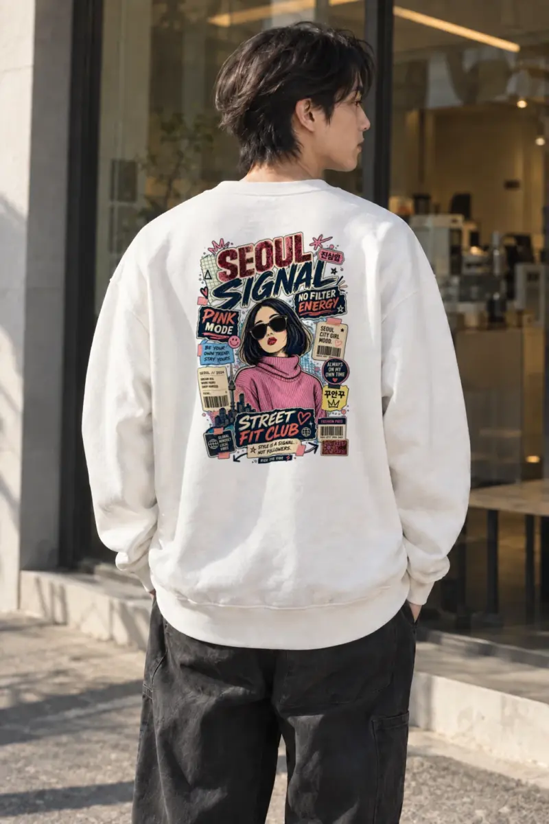 "Seoul Signal" Heavy Blend Unisex Crewneck Sweatshirt | Gildan 18000