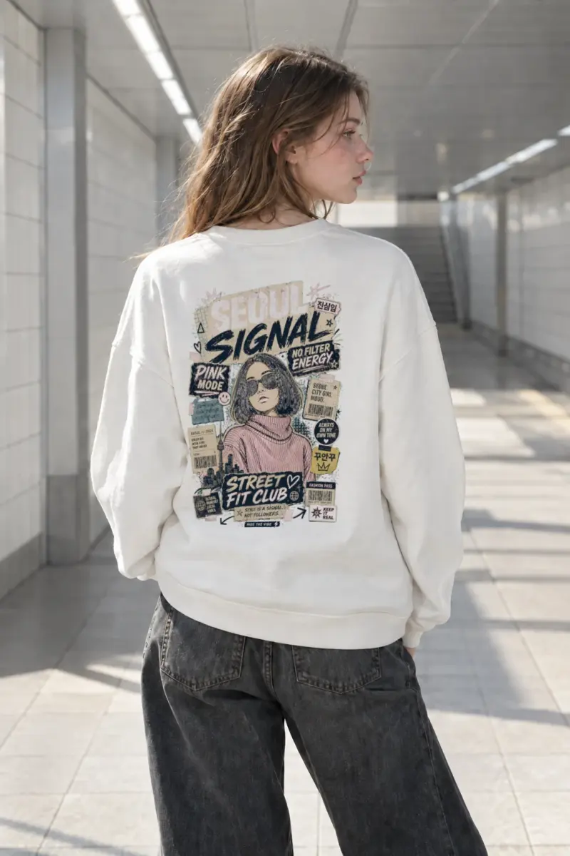 "Seoul Signal" Heavy Blend Unisex Crewneck Sweatshirt | Gildan 18000