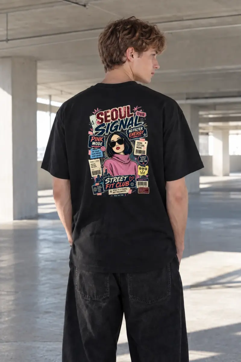 "Seoul Signal" Heavyweight Unisex Crewneck T-shirt | Gildan 5000