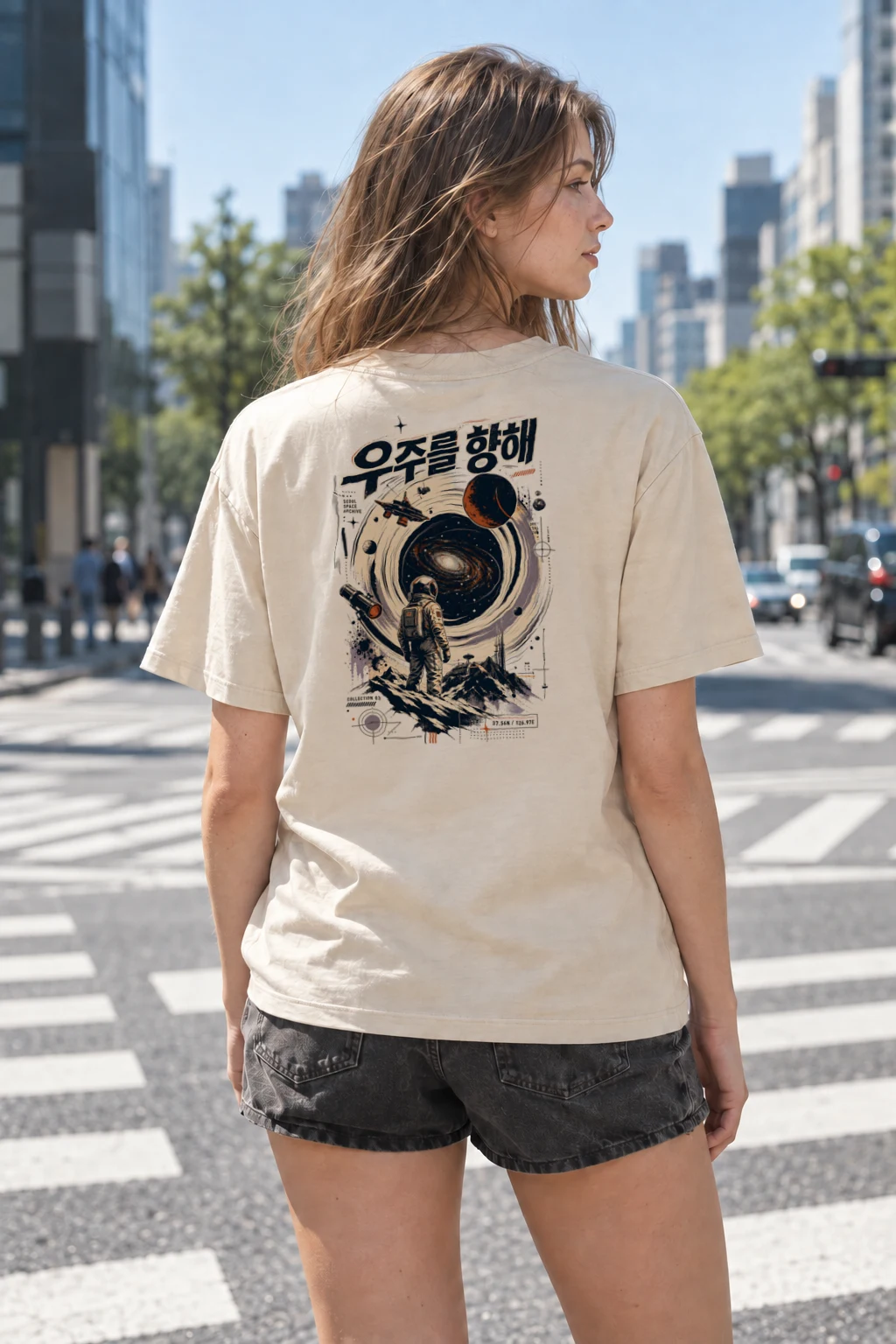 "Seoul Space Archive" Heavyweight Unisex Crewneck T-shirt | Gildan 5000