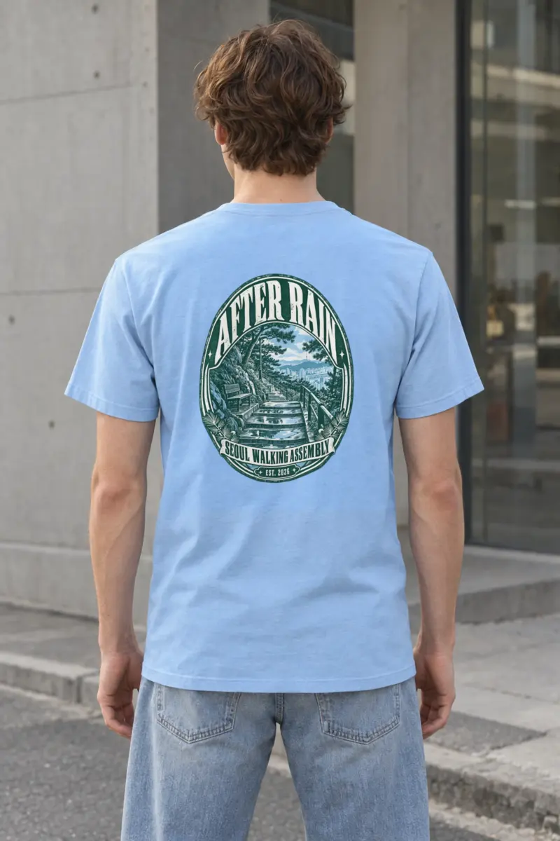 "Seoul Stairway View" Heavyweight Unisex Crewneck T-shirt