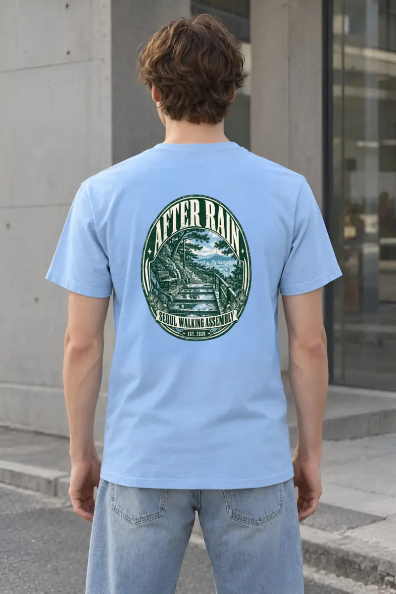 "Seoul Stairway View" Heavyweight Unisex Crewneck T-shirt