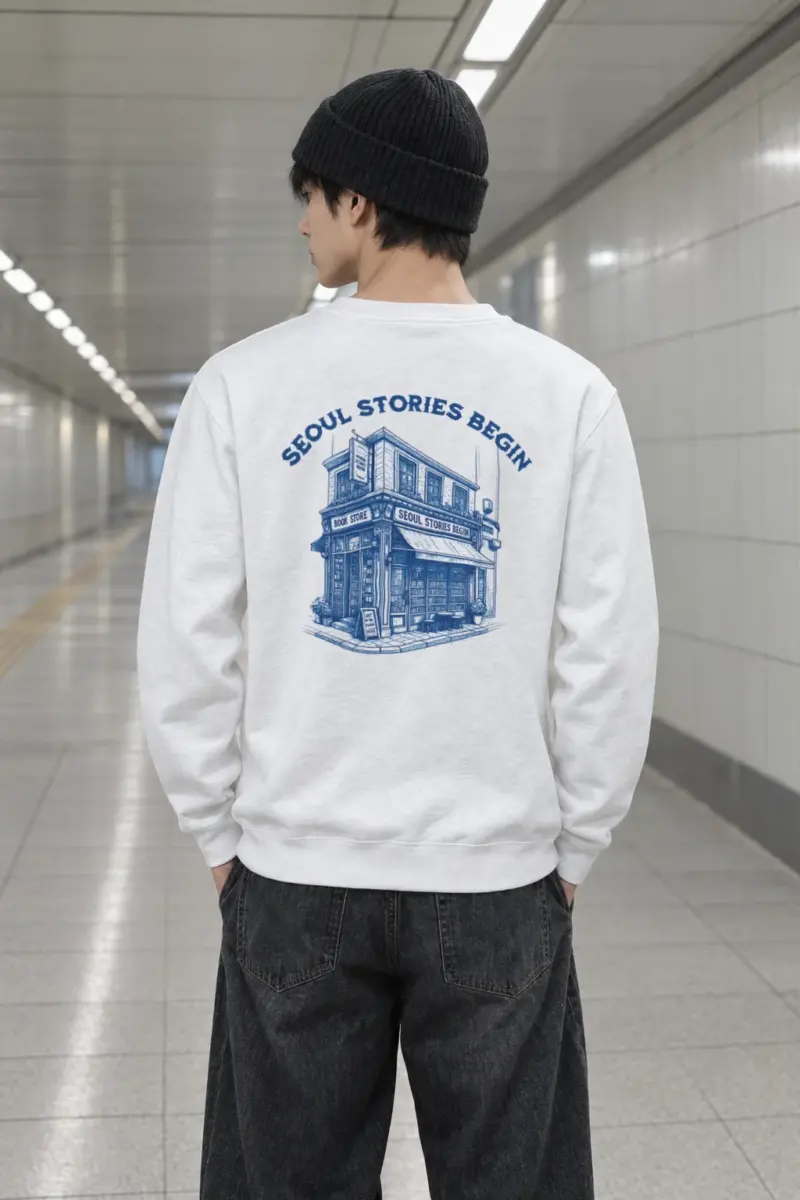 "Seoul Stories Begin" Heavy Blend Unisex Crewneck Sweatshirt