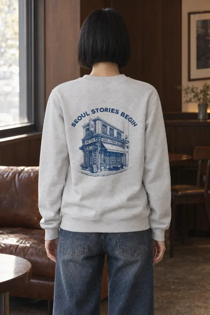 "Seoul Stories Begin" Heavy Blend Unisex Crewneck Sweatshirt