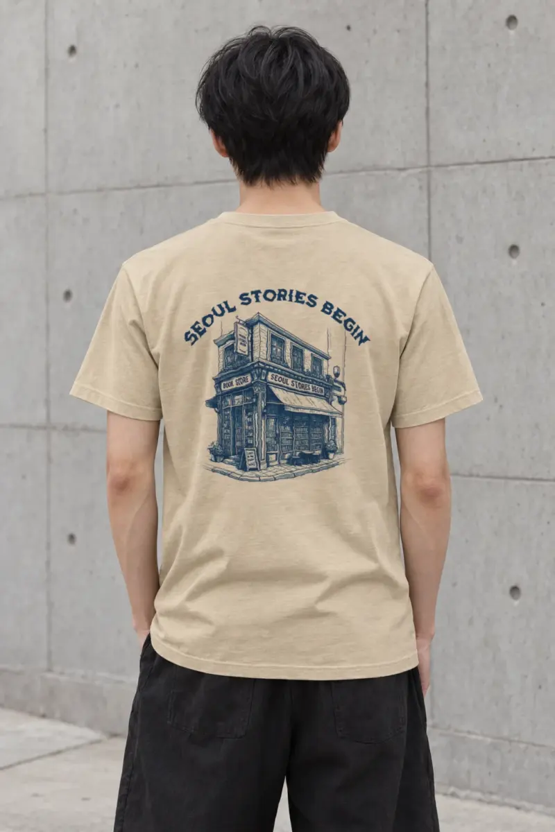"Seoul Stories Begin" Heavyweight Unisex Crewneck T-shirt | Gildan 5000