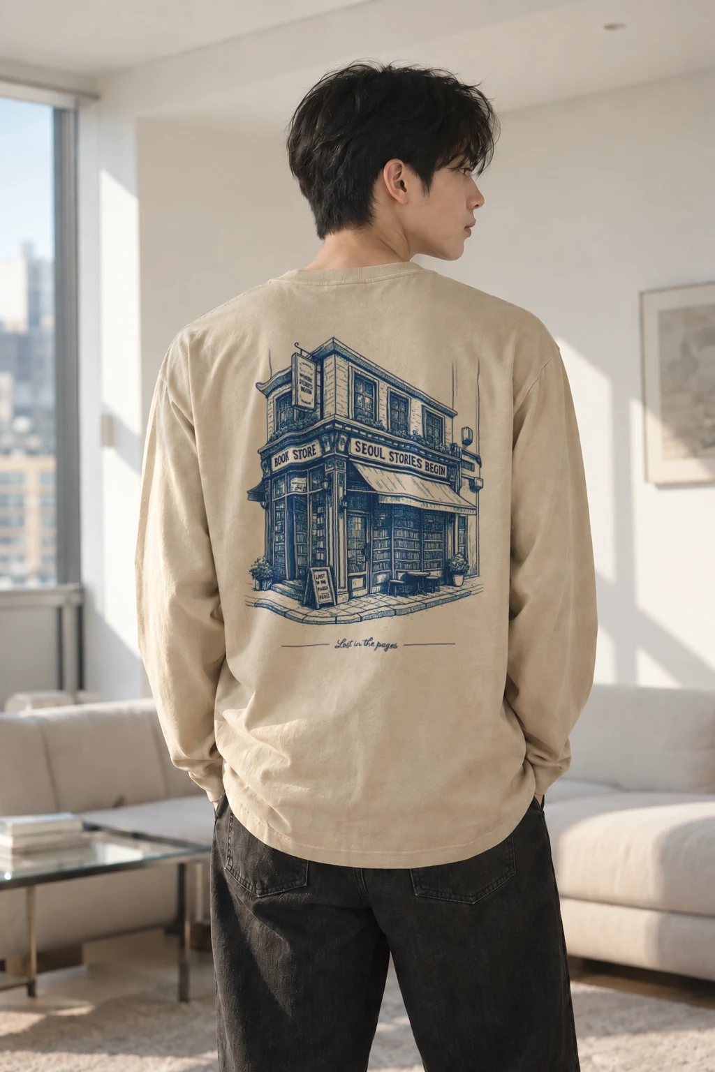 "Seoul Stories Begin" Unisex Longsleeve T-shirt | Gildan 2400