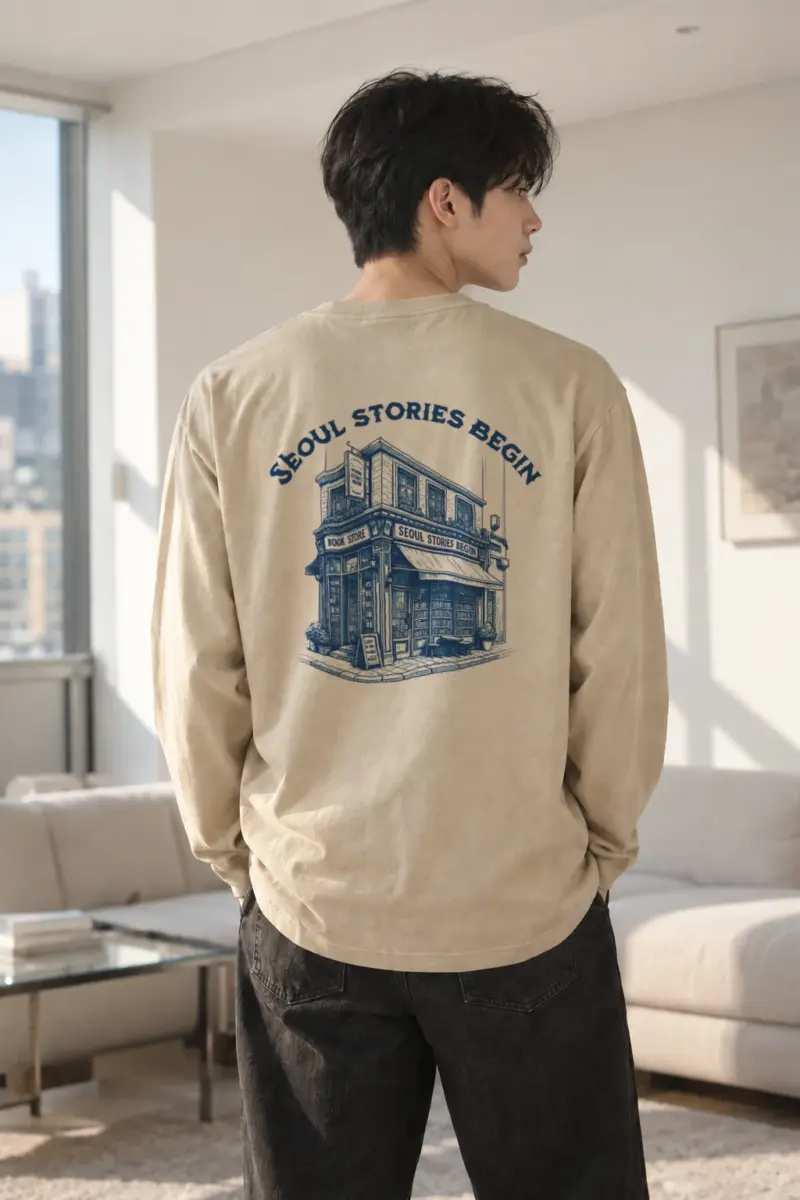 “Seoul Stories Begin” Unisex Longsleeve T-shirt | Gildan 2400