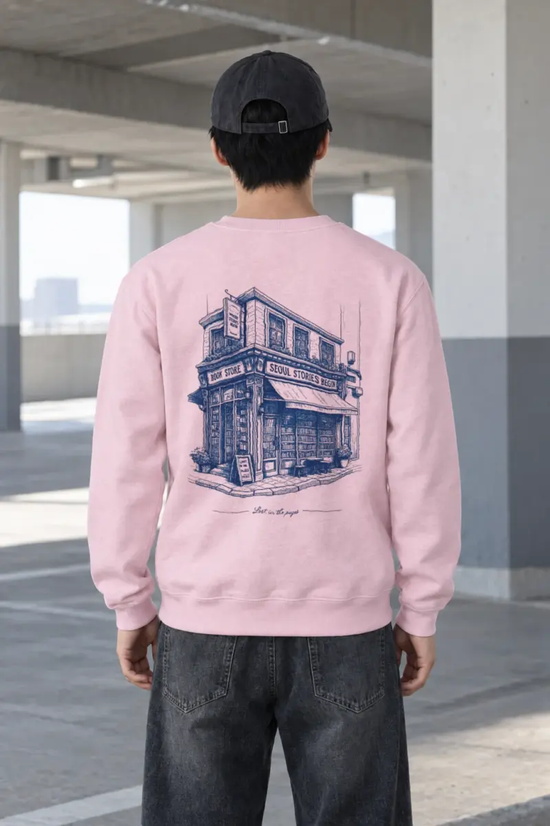 "Seoul Stories Bookstore" Heavy Blend Unisex Crewneck Sweatshirt