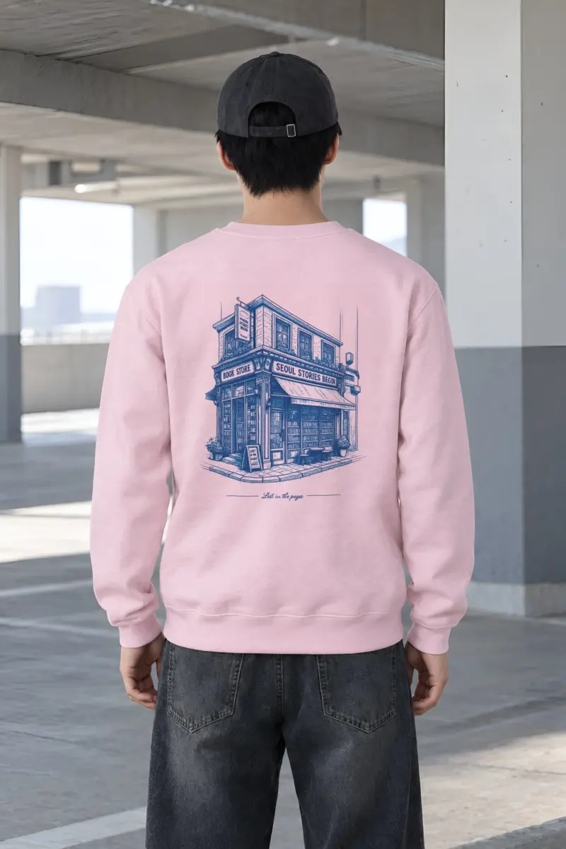 "Seoul Stories Bookstore" Heavy Blend Unisex Crewneck Sweatshirt