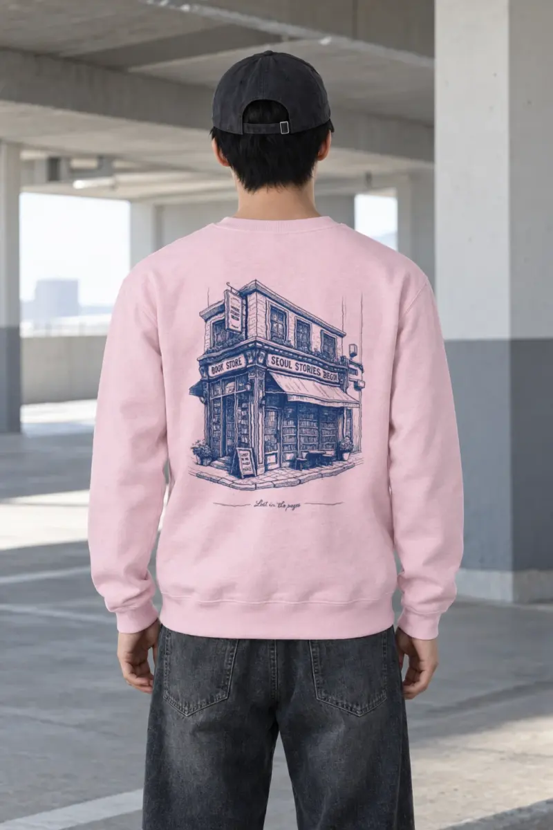 "Seoul Stories Bookstore" Heavy Blend Unisex Crewneck Sweatshirt