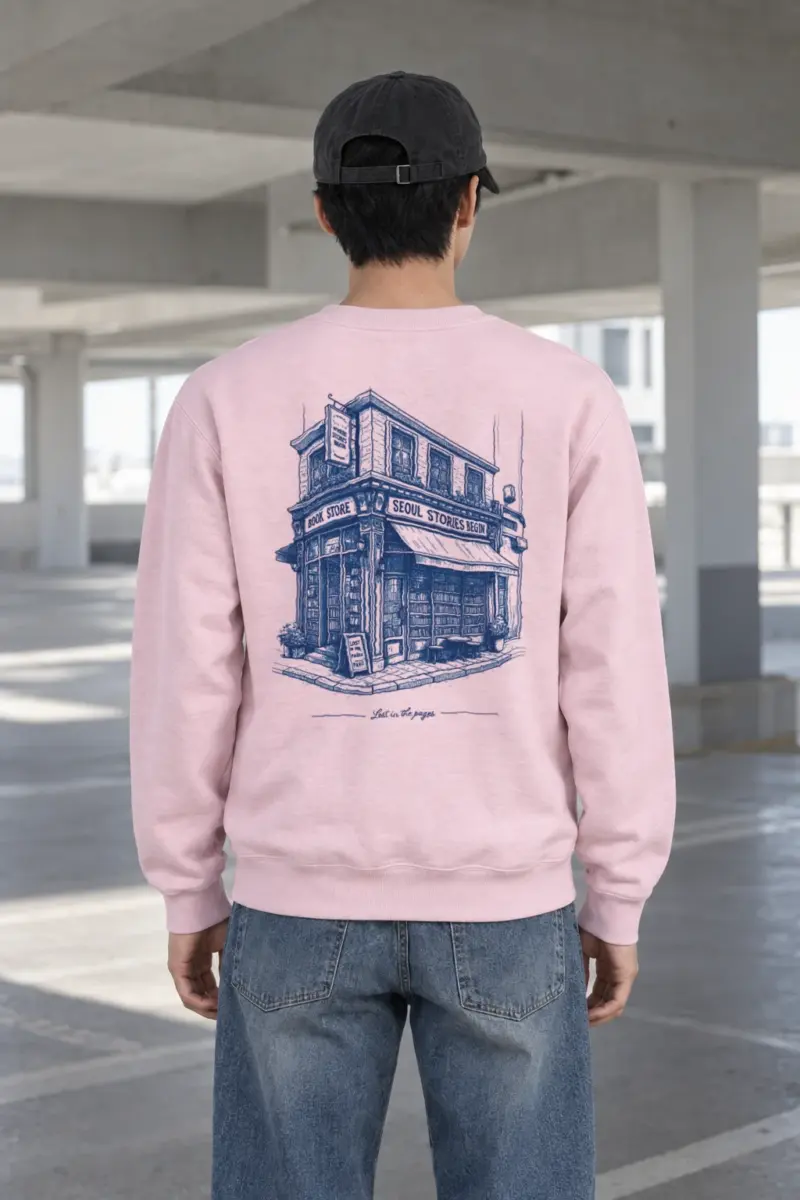 "Seoul Stories Bookstore" Heavy Blend Unisex Crewneck Sweatshirt | Gildan 18000