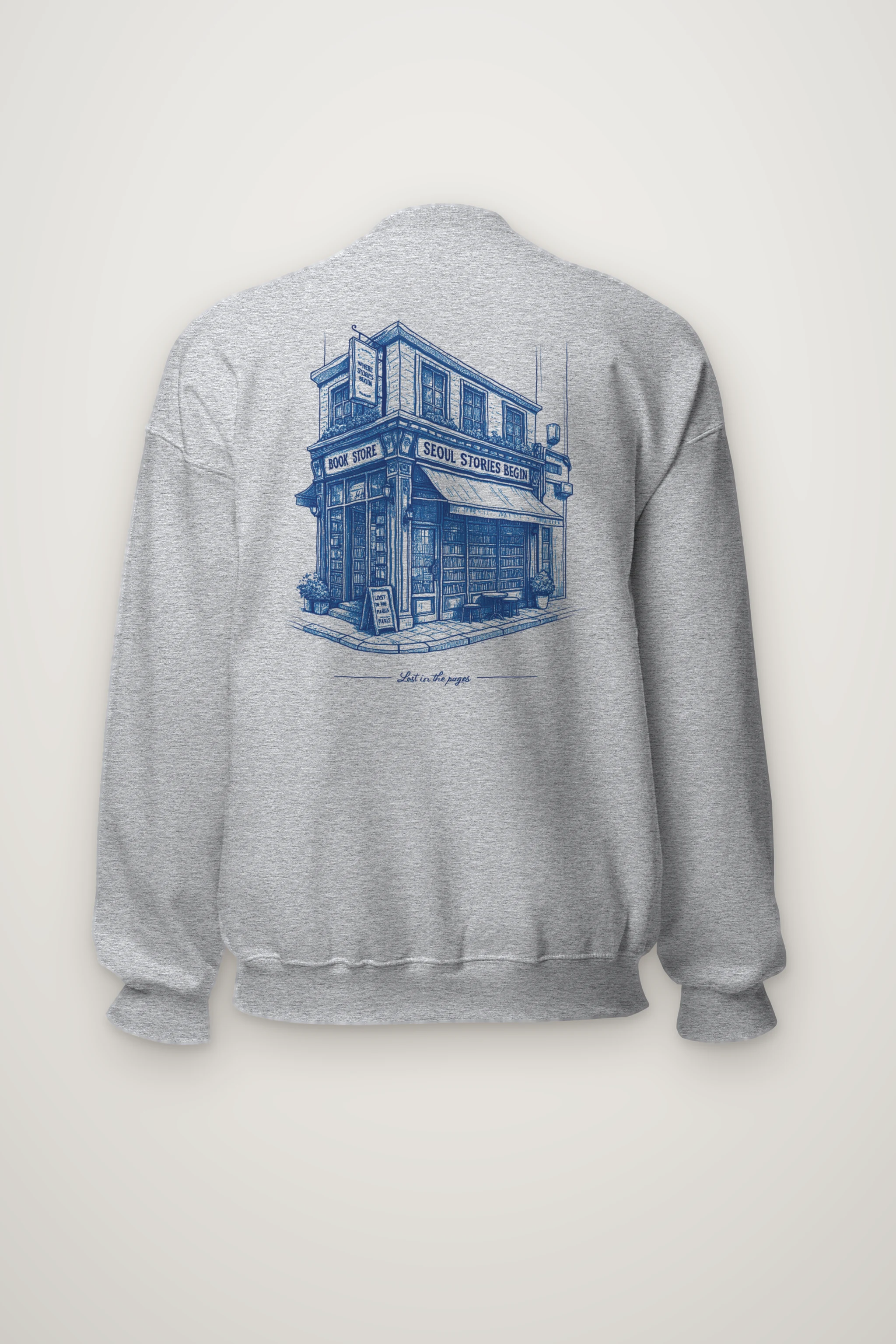 "Seoul Stories Bookstore" Heavy Blend Unisex Crewneck Sweatshirt