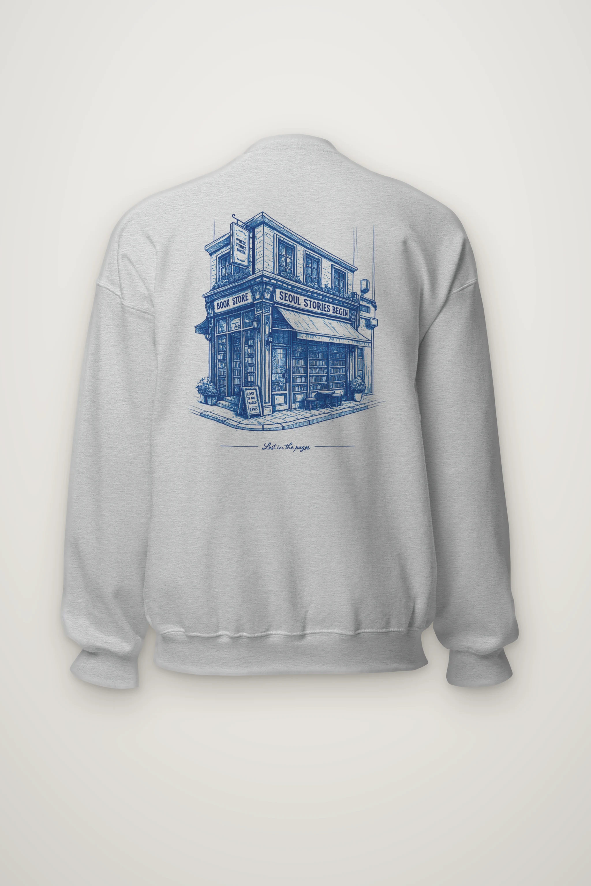 "Seoul Stories Bookstore" Heavy Blend Unisex Crewneck Sweatshirt