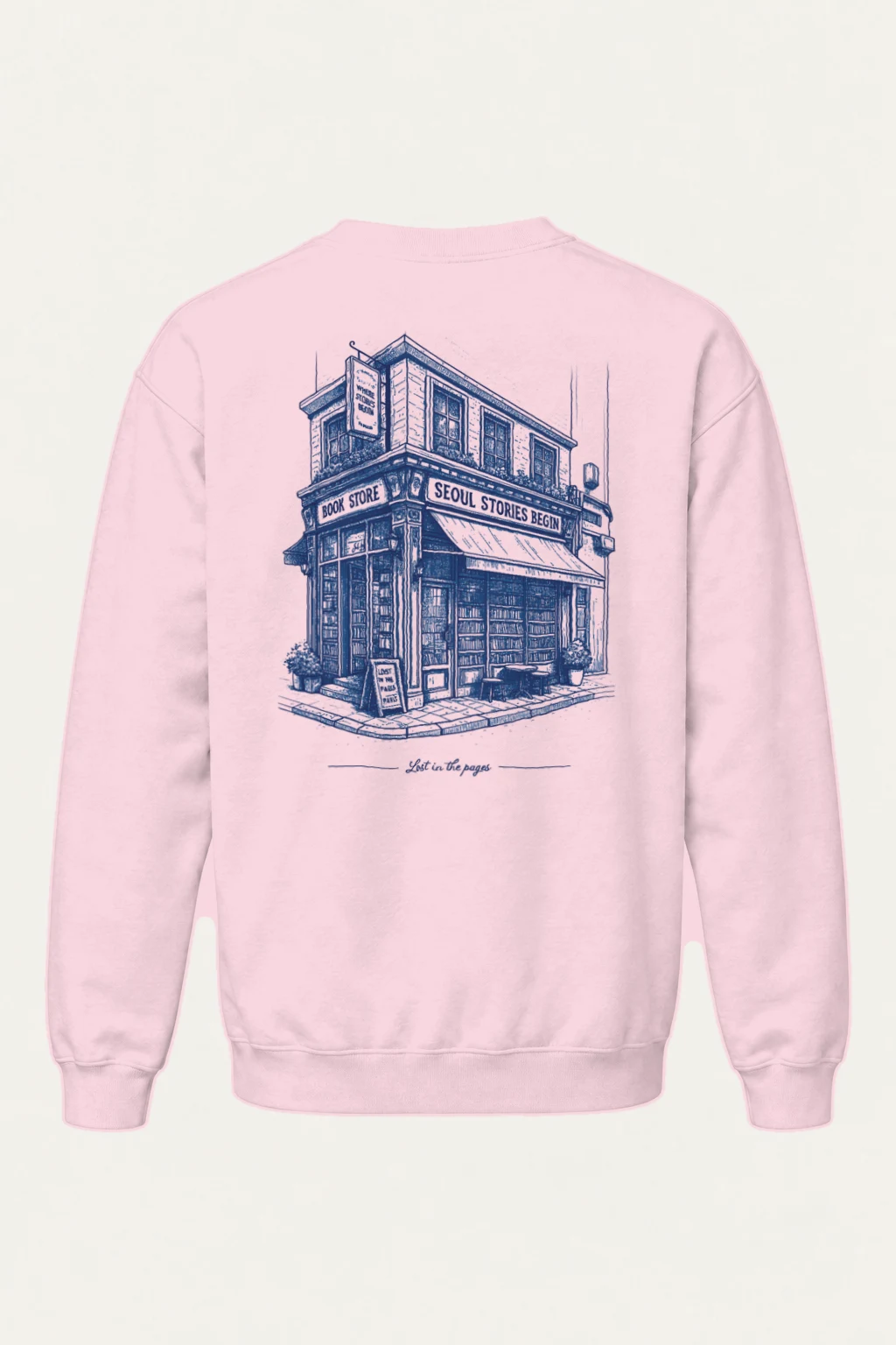 "Seoul Stories Bookstore" Heavy Blend Unisex Crewneck Sweatshirt | Gildan 18000