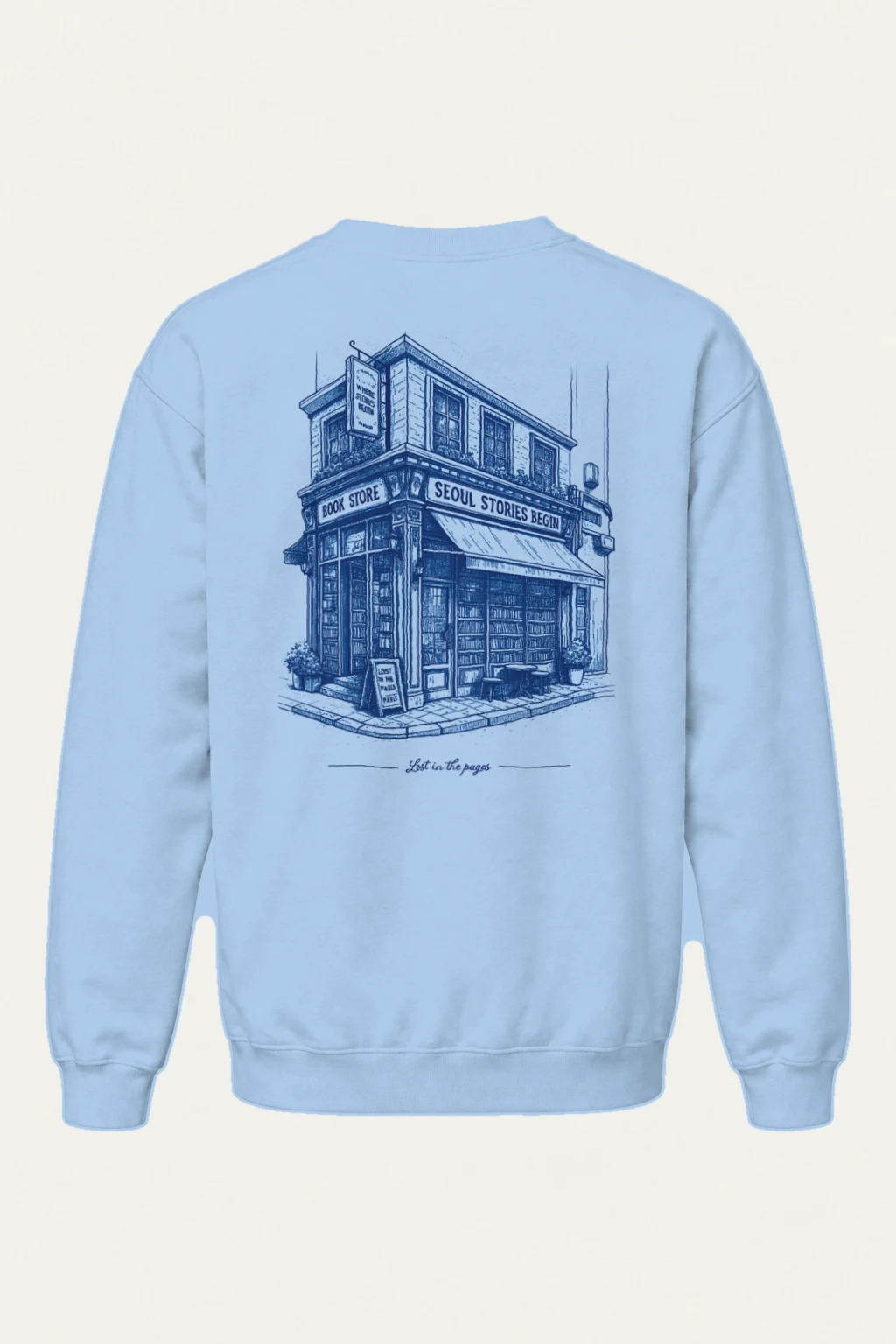 "Seoul Stories Bookstore" Heavy Blend Unisex Crewneck Sweatshirt | Gildan 18000