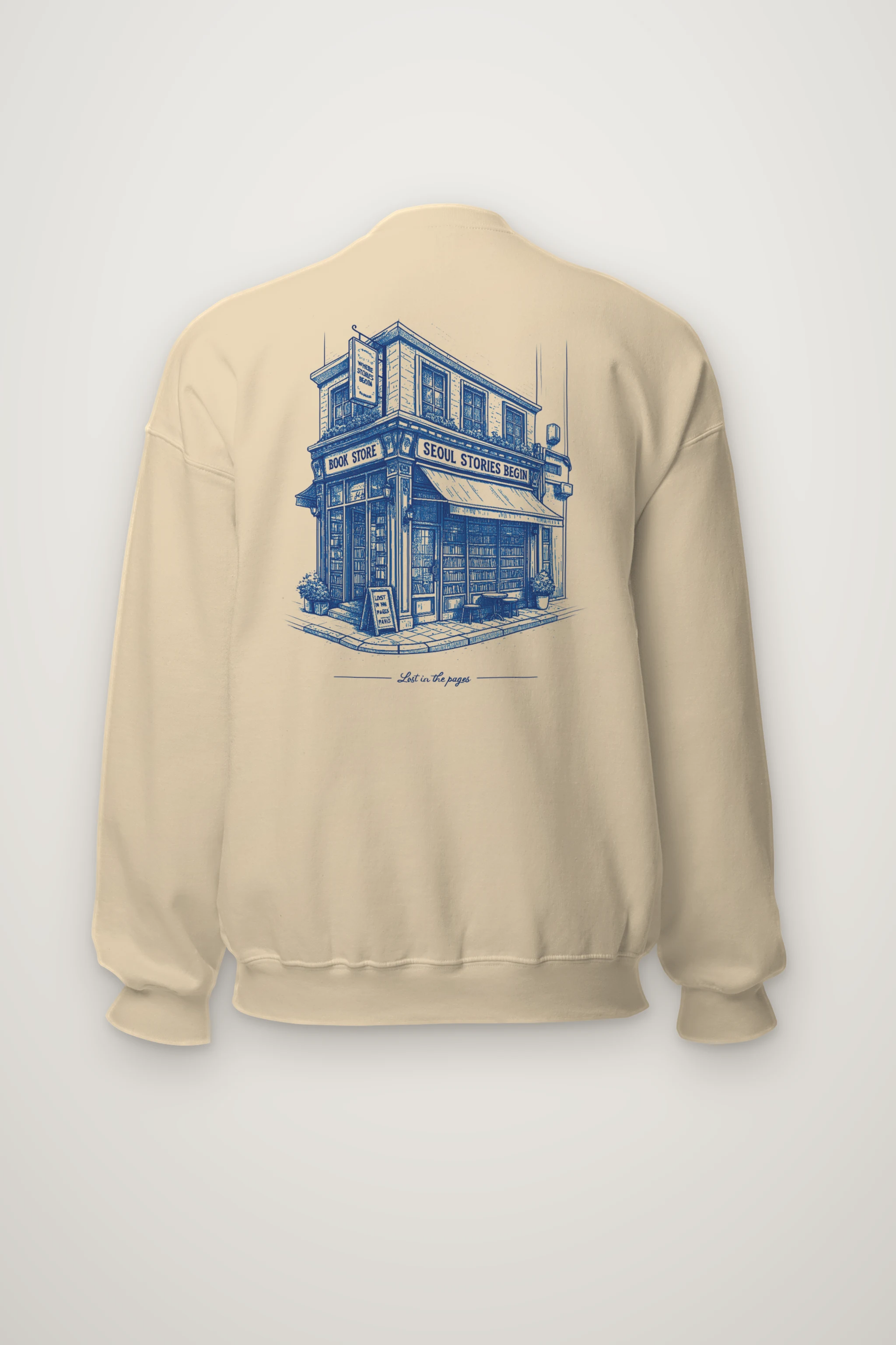 "Seoul Stories Bookstore" Heavy Blend Unisex Crewneck Sweatshirt