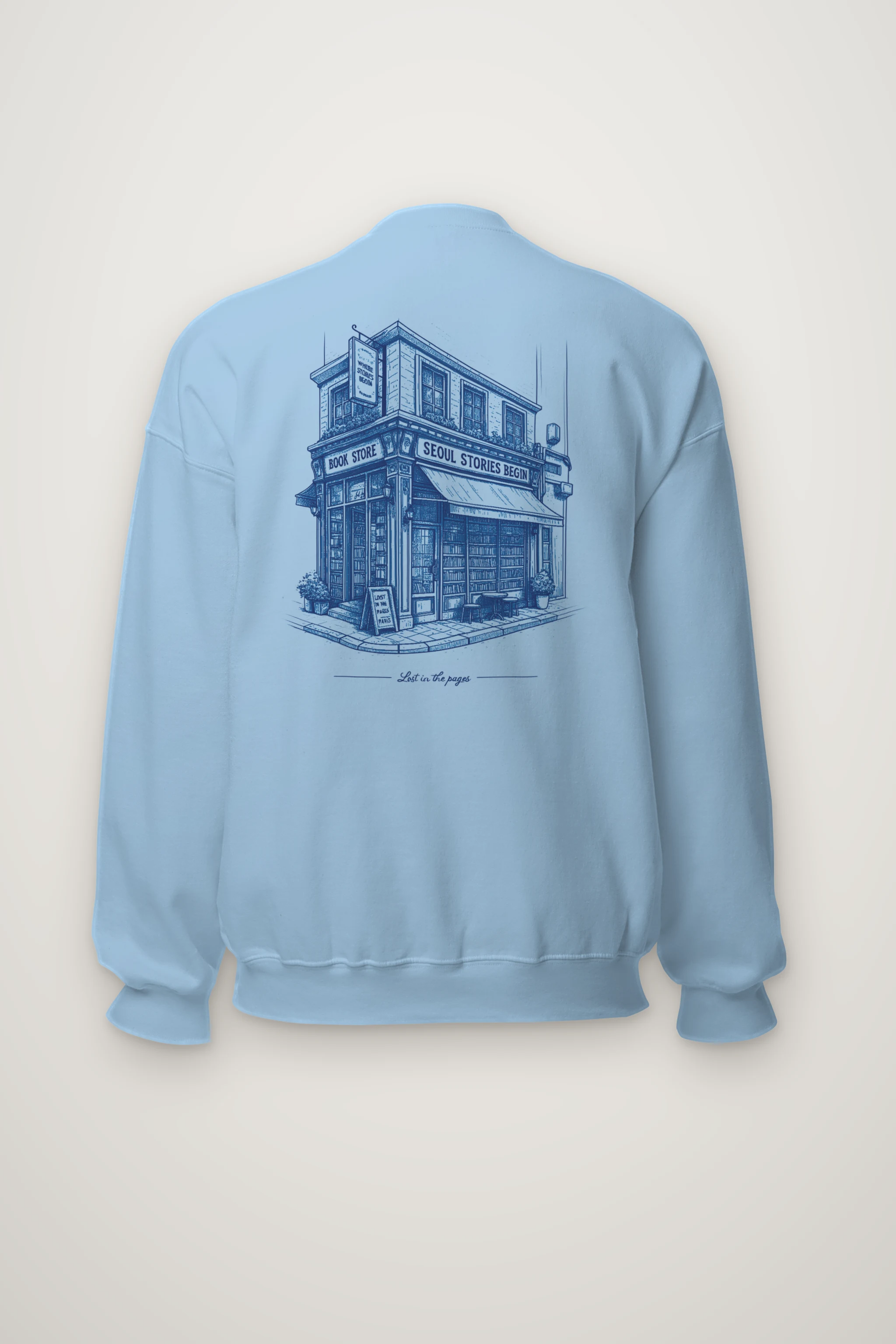 "Seoul Stories Bookstore" Heavy Blend Unisex Crewneck Sweatshirt