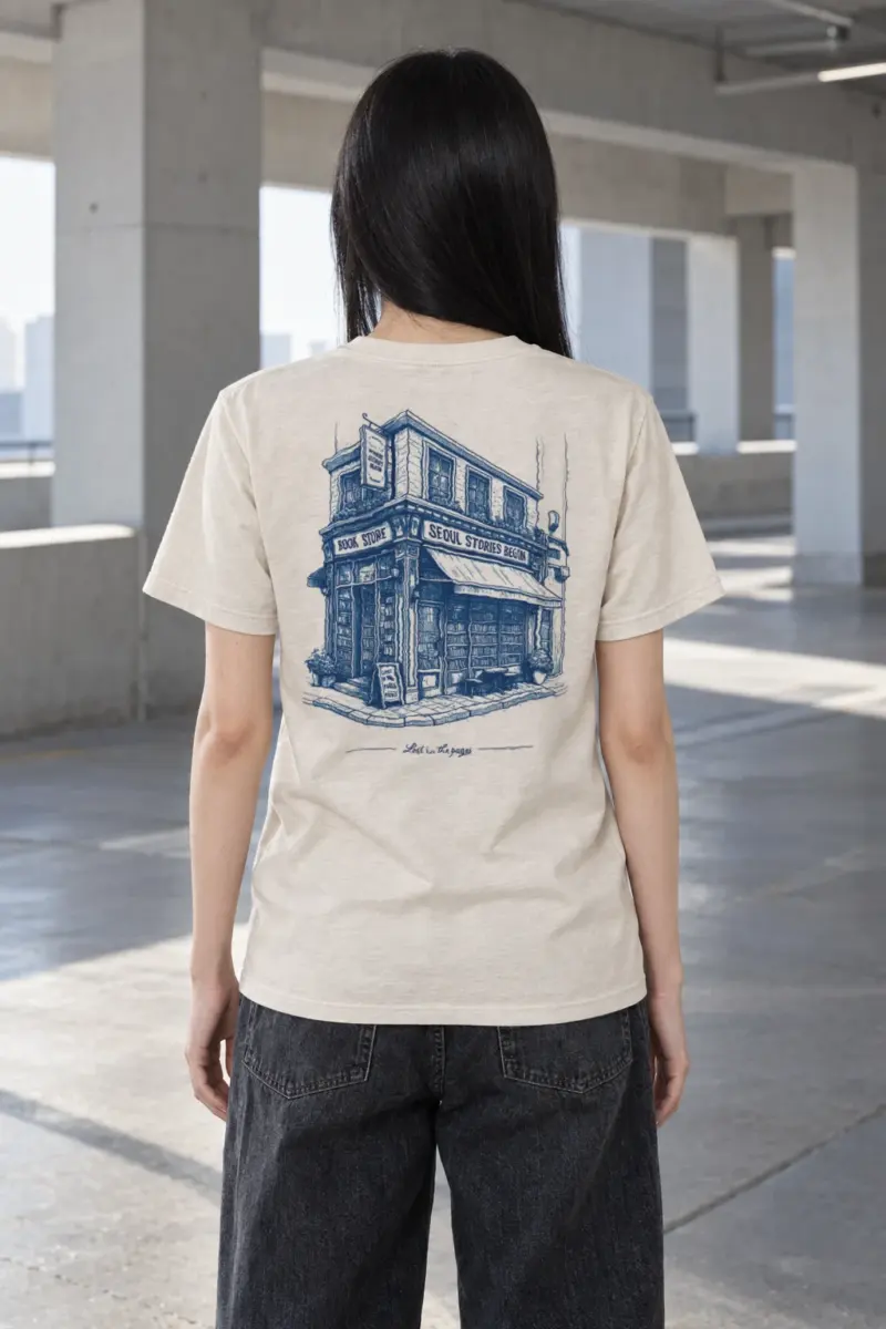 "Seoul Stories Bookstore" Heavyweight Unisex Crewneck T-shirt | Gildan 5000