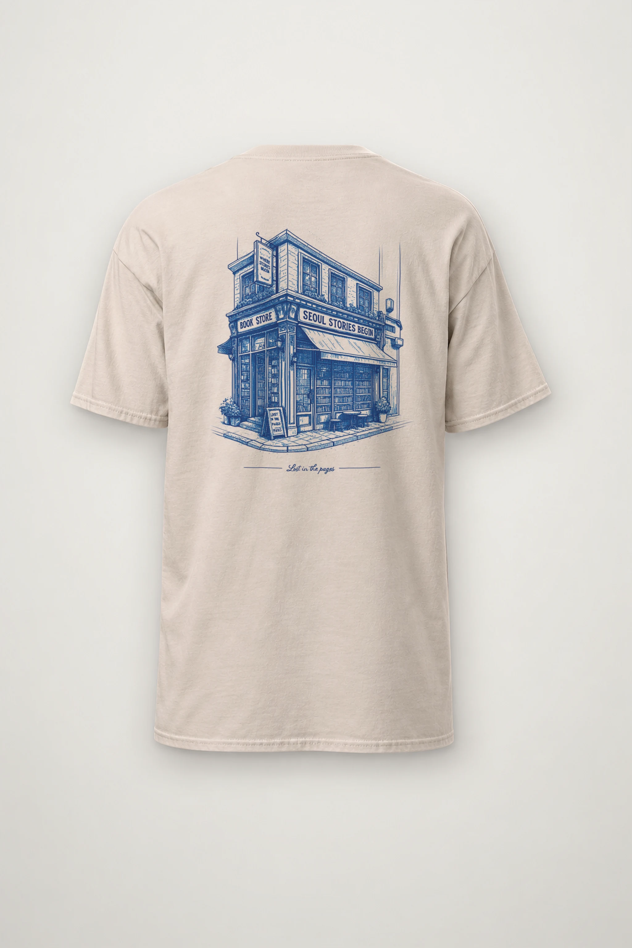 "Seoul Stories Bookstore" Heavyweight Unisex Crewneck T-shirt