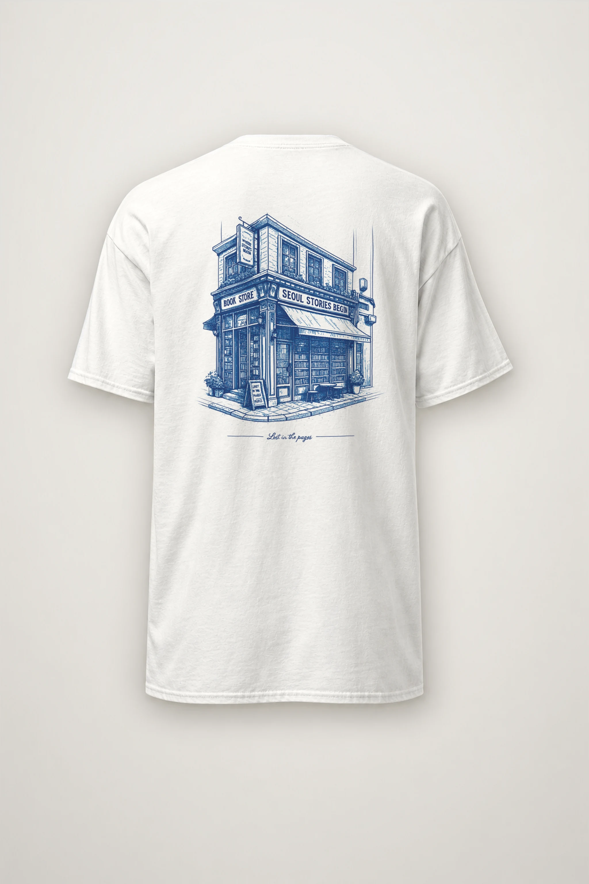 "Seoul Stories Bookstore" Heavyweight Unisex Crewneck T-shirt