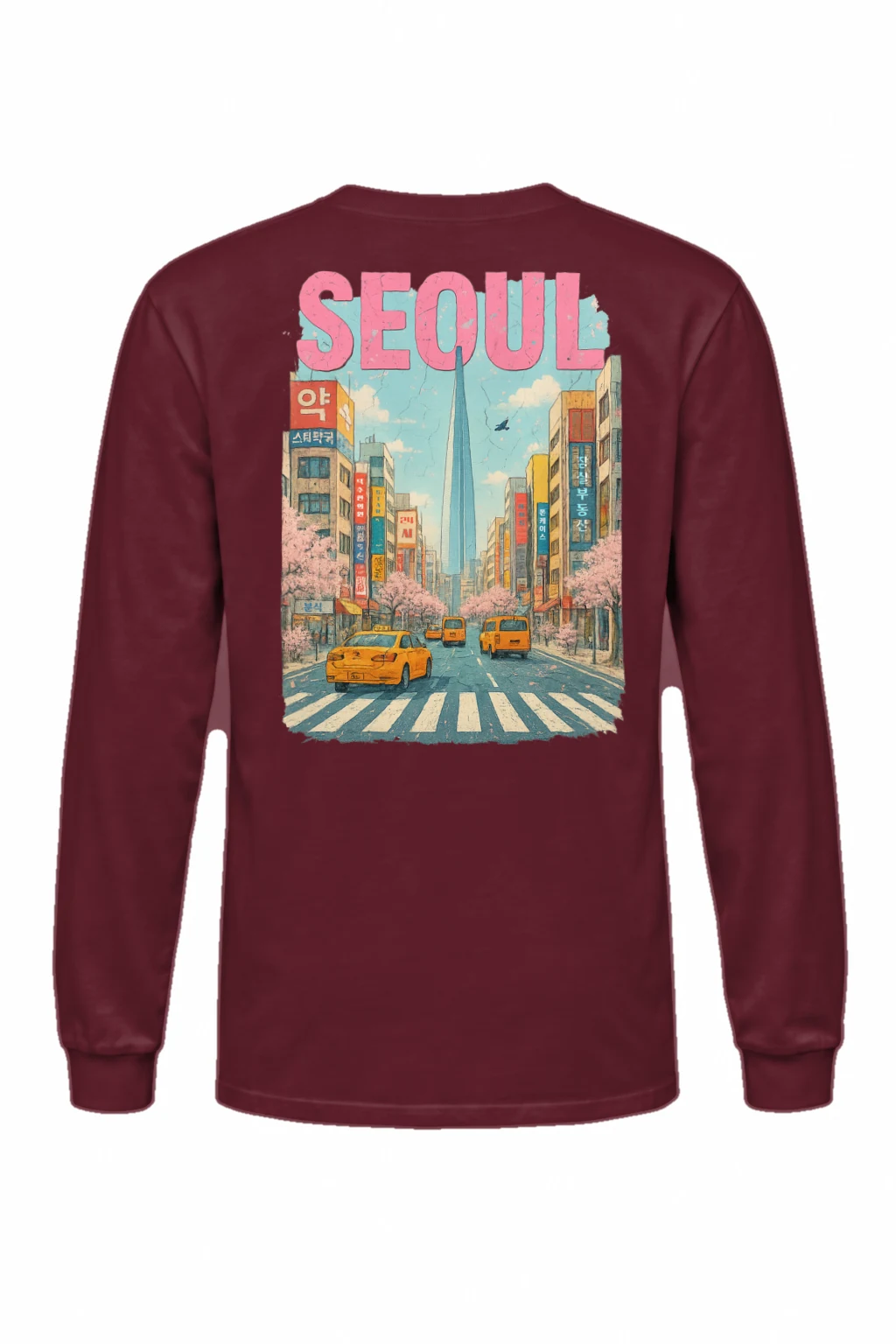 "Seoul Street Bloom" Unisex Longsleeve T-shirt | Gildan 2400