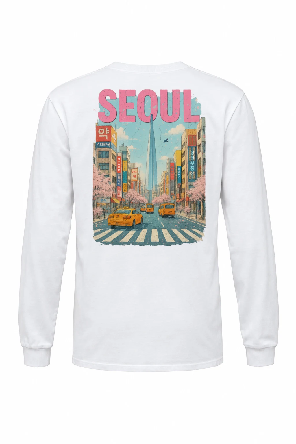 "Seoul Street Bloom" Unisex Longsleeve T-shirt | Gildan 2400