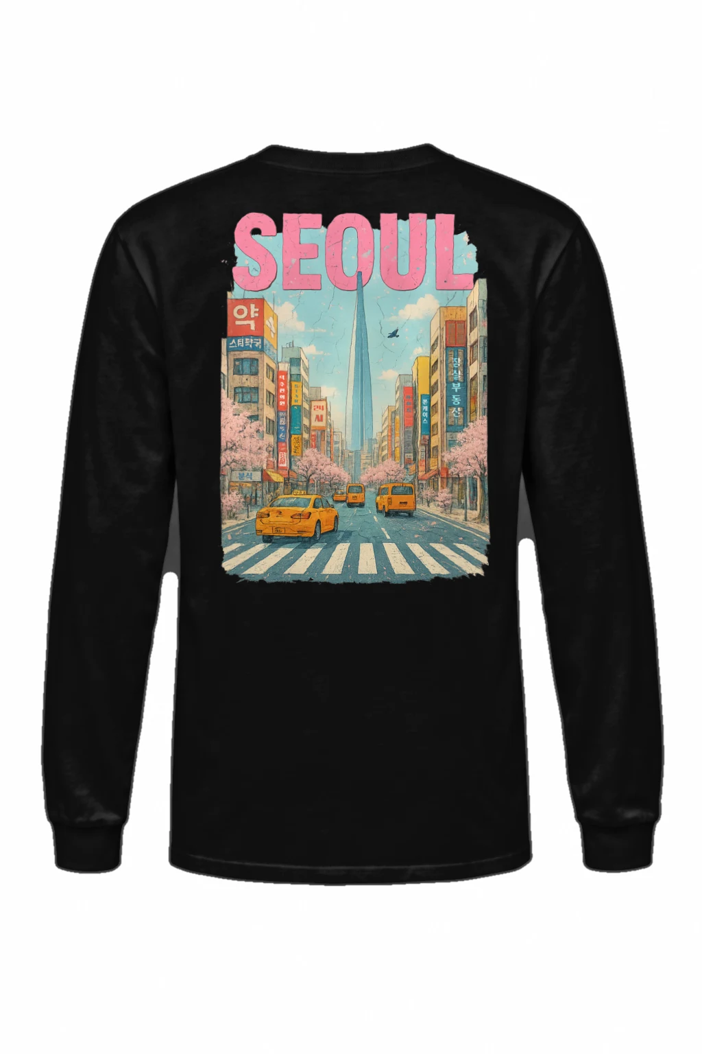 "Seoul Street Bloom" Unisex Longsleeve T-shirt | Gildan 2400