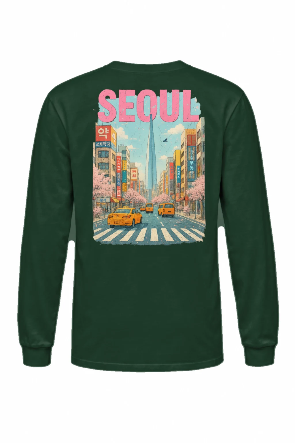 "Seoul Street Bloom" Unisex Longsleeve T-shirt | Gildan 2400