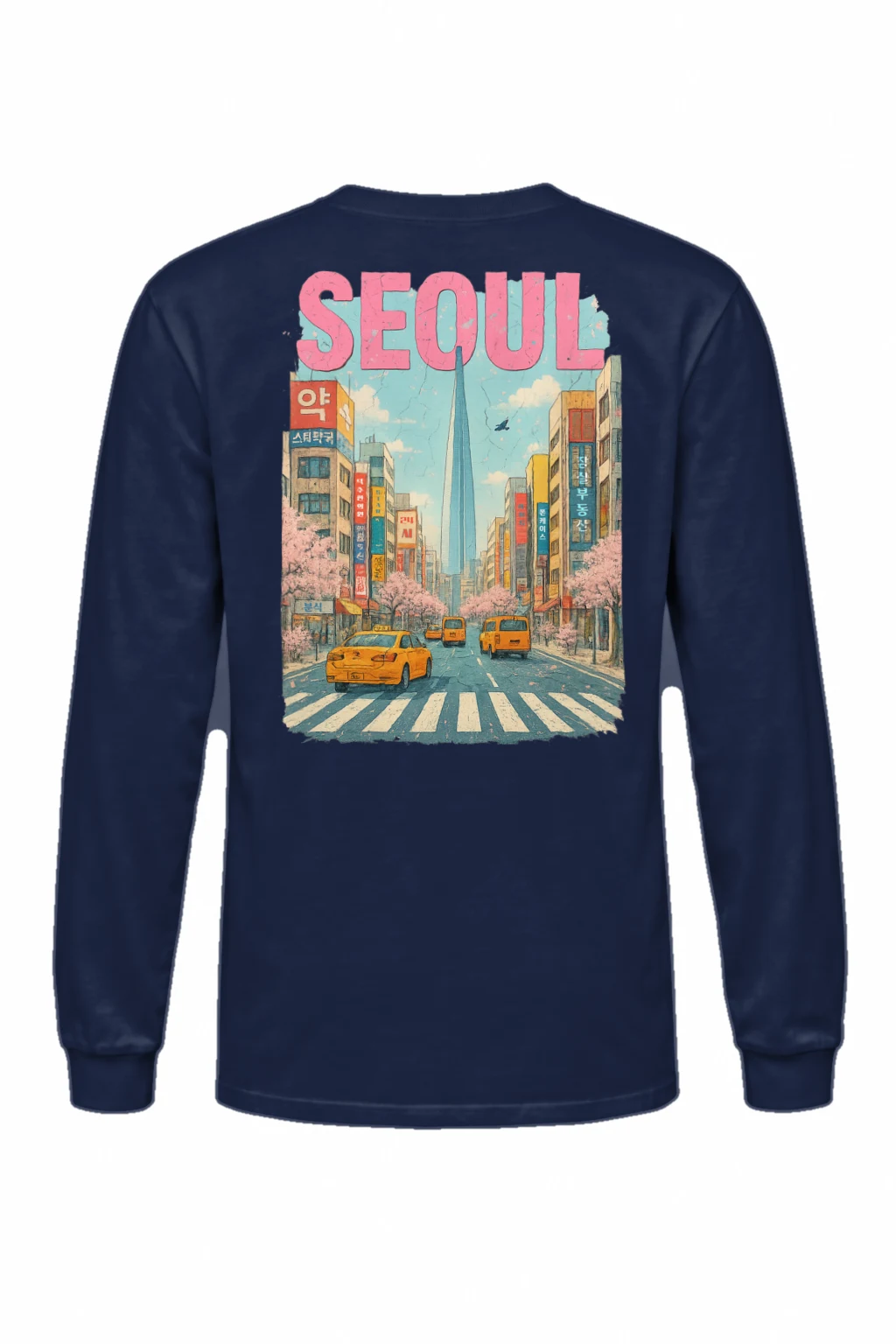 "Seoul Street Bloom" Unisex Longsleeve T-shirt | Gildan 2400