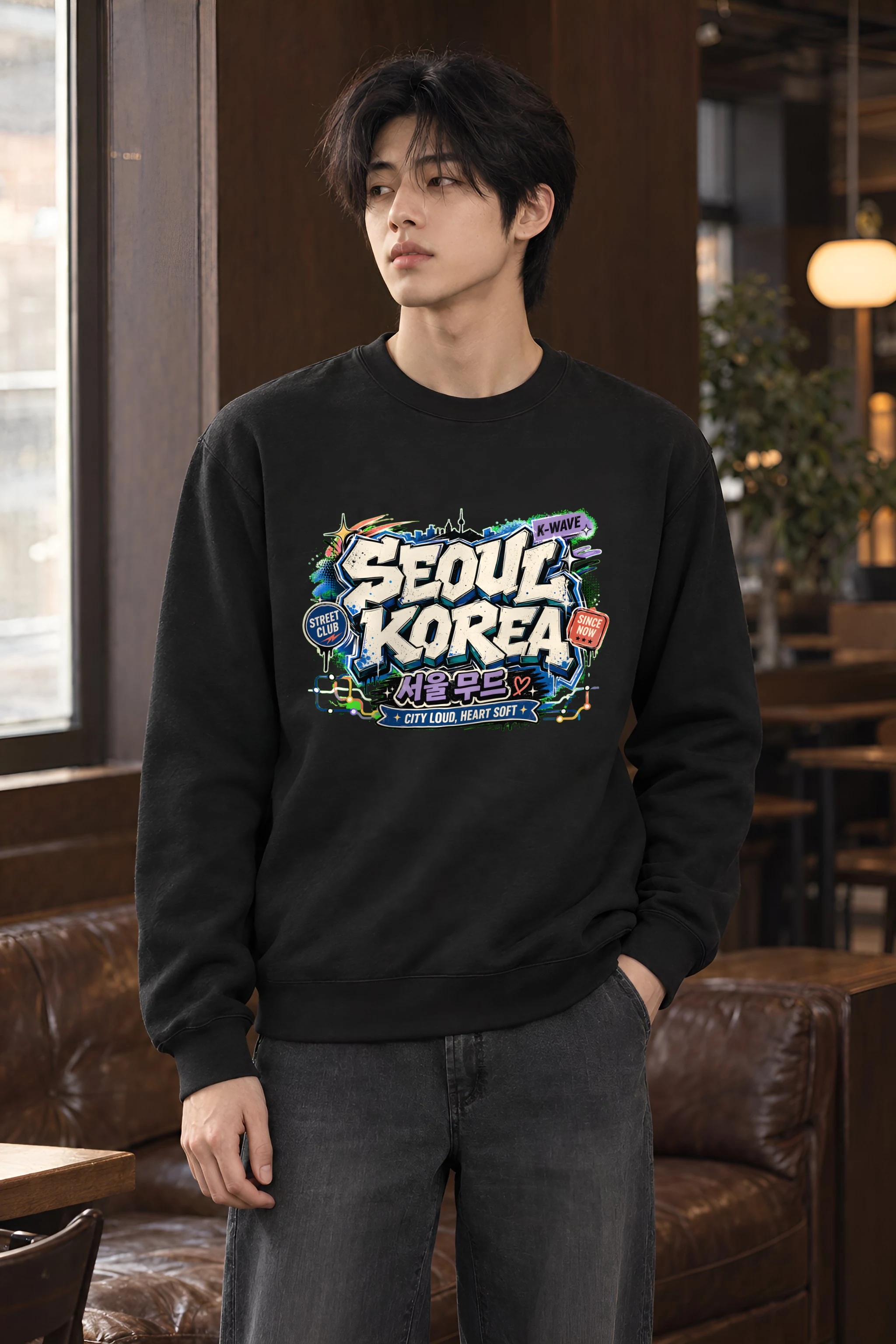 "Seoul Street Club" Heavy Blend Unisex Crewneck Sweatshirt