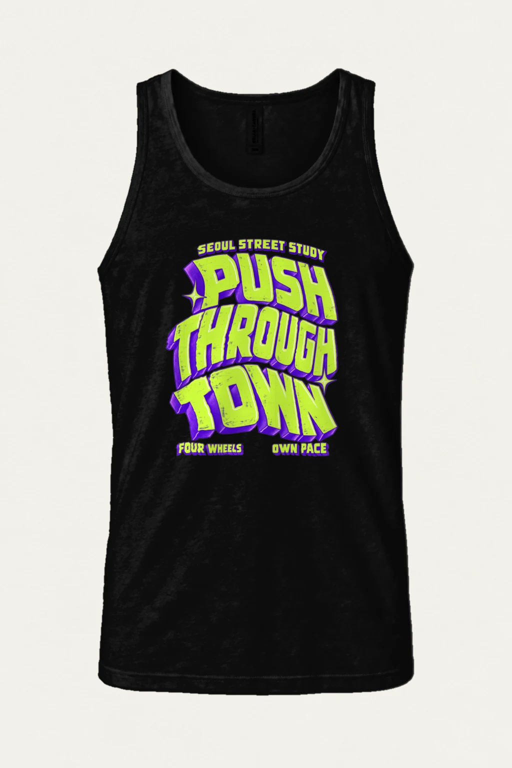 "Seoul Street Study Push Through Town" Unisex Jersey Tank