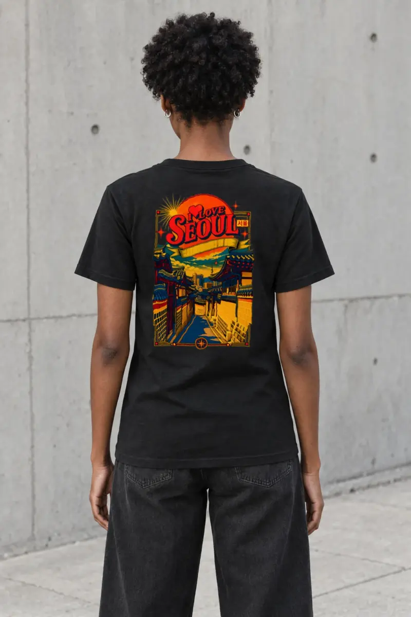 "Seoul Street Vista" Heavyweight Unisex Crewneck T-shirt | Gildan 5000