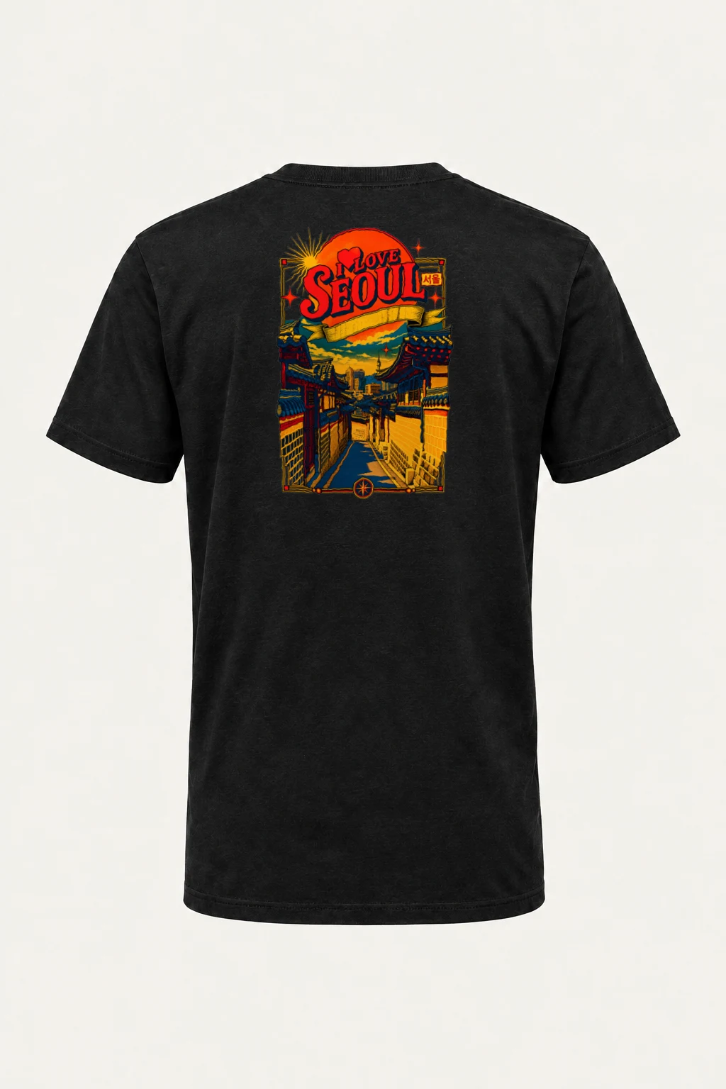 "Seoul Street Vista" Heavyweight Unisex Crewneck T-shirt | Gildan 5000