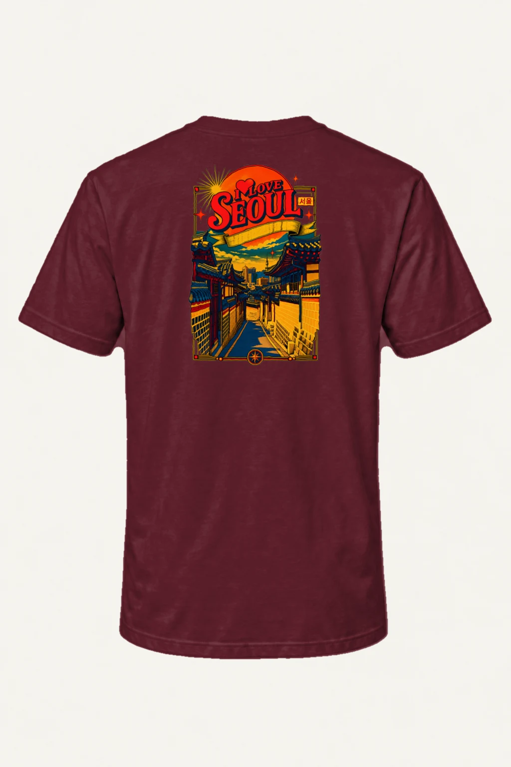 "Seoul Street Vista" Heavyweight Unisex Crewneck T-shirt | Gildan 5000
