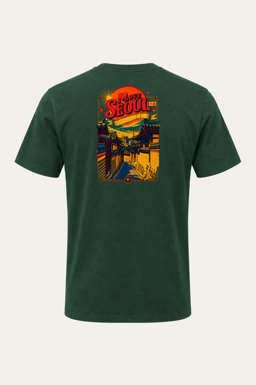 "Seoul Street Vista" Heavyweight Unisex Crewneck T-shirt | Gildan 5000