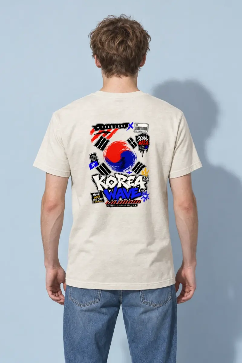 "Seoul Street Wave" Heavyweight Unisex Crewneck T-shirt