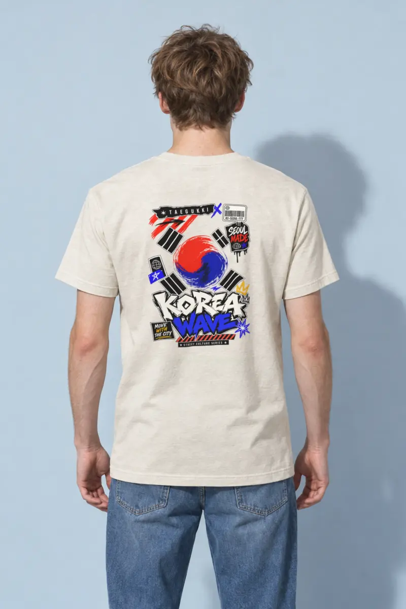 "Seoul Street Wave" Heavyweight Unisex Crewneck T-shirt