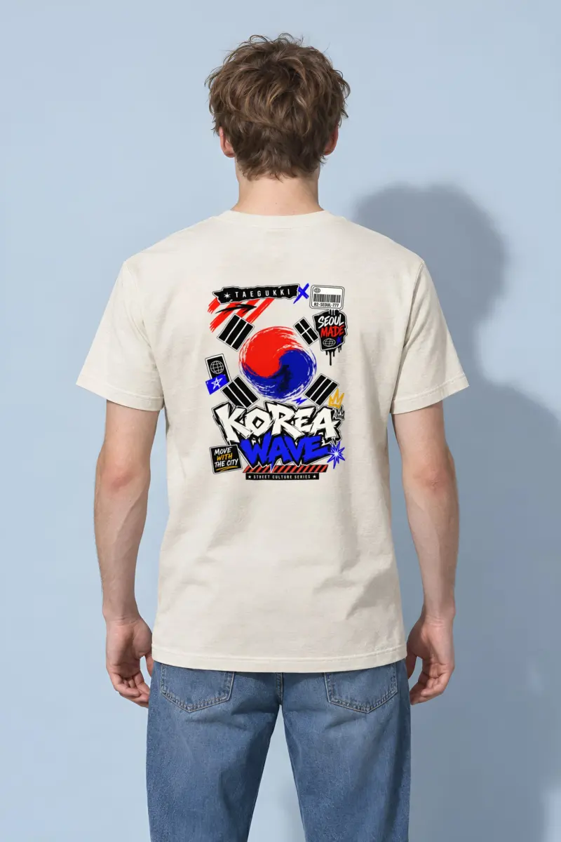 "Seoul Street Wave" Heavyweight Unisex Crewneck T-shirt