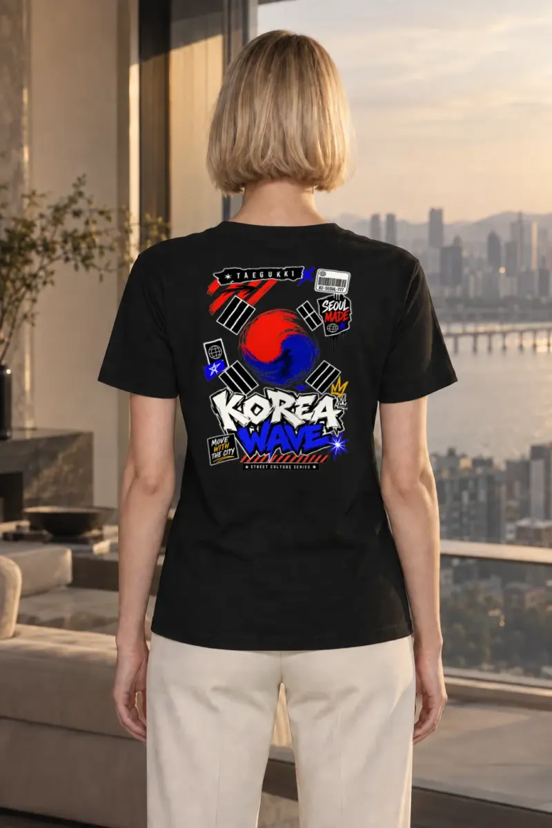 "Seoul Street Wave" Heavyweight Unisex Crewneck T-shirt | Gildan 5000
