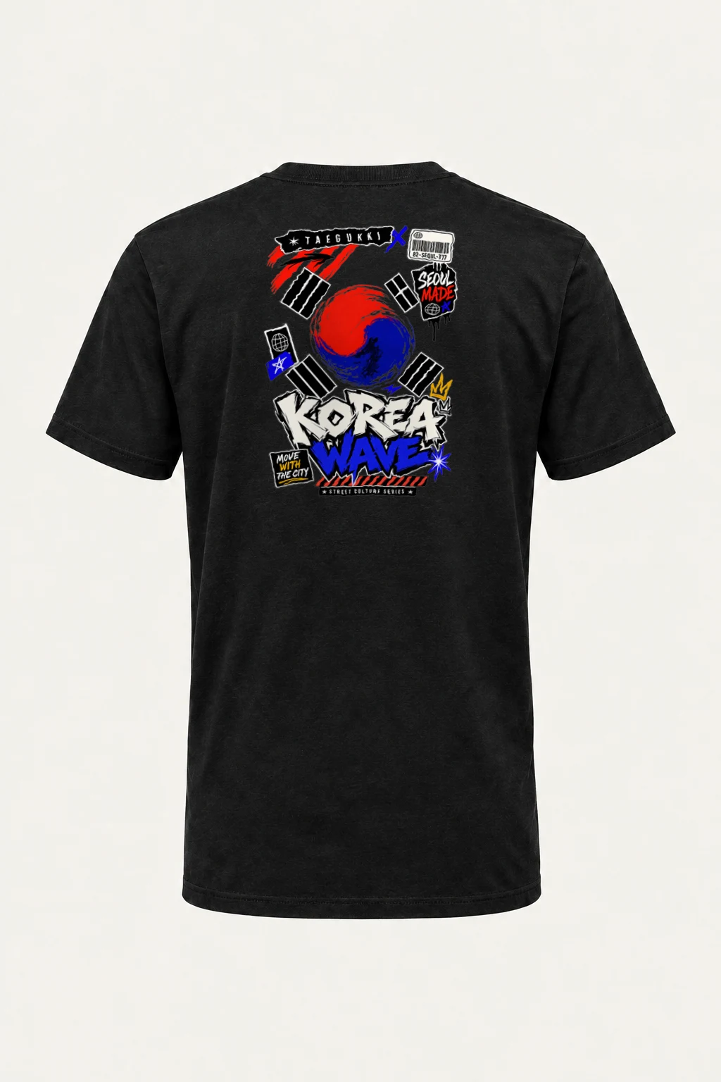 "Seoul Street Wave" Heavyweight Unisex Crewneck T-shirt | Gildan 5000