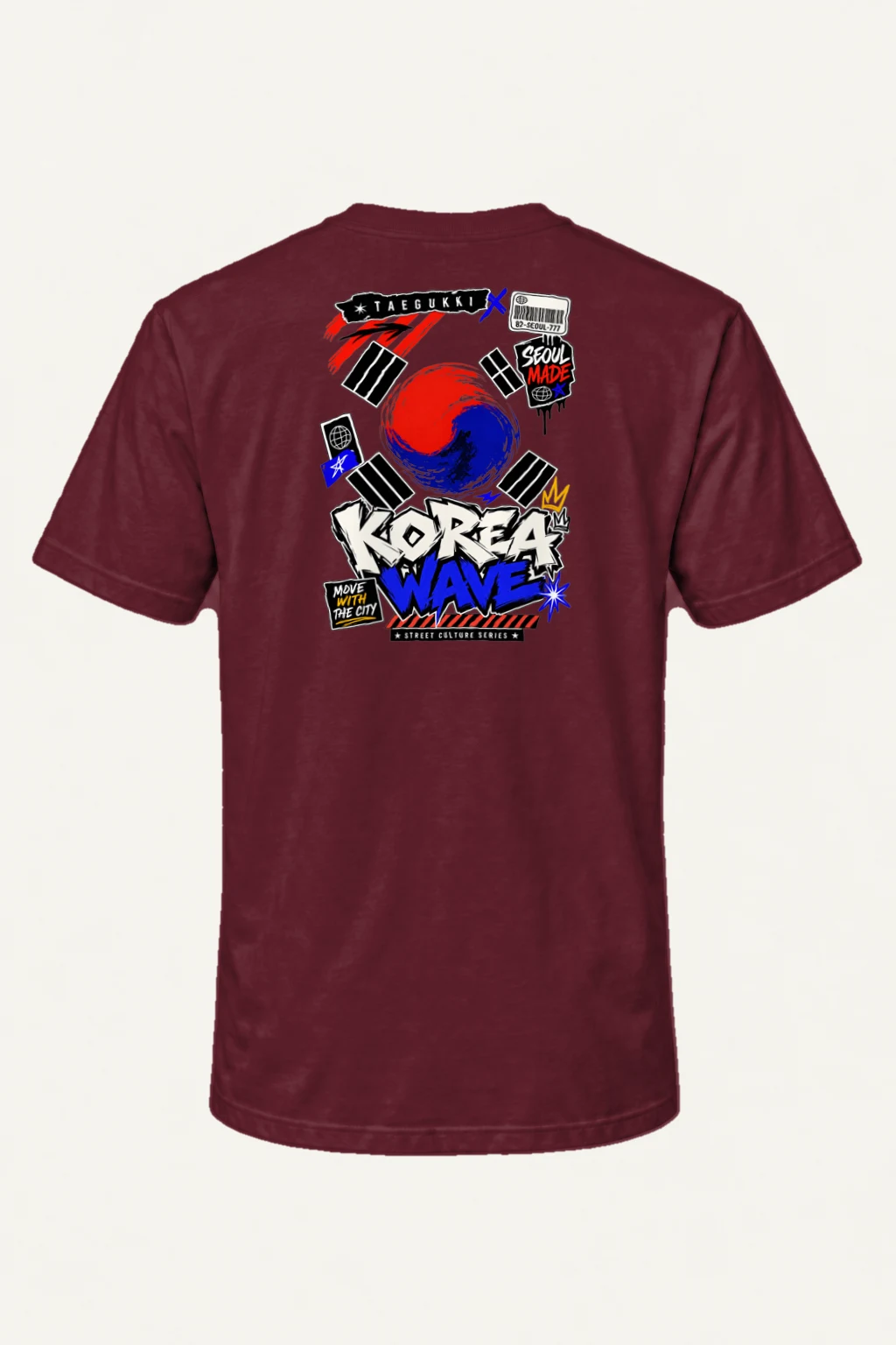"Seoul Street Wave" Heavyweight Unisex Crewneck T-shirt | Gildan 5000
