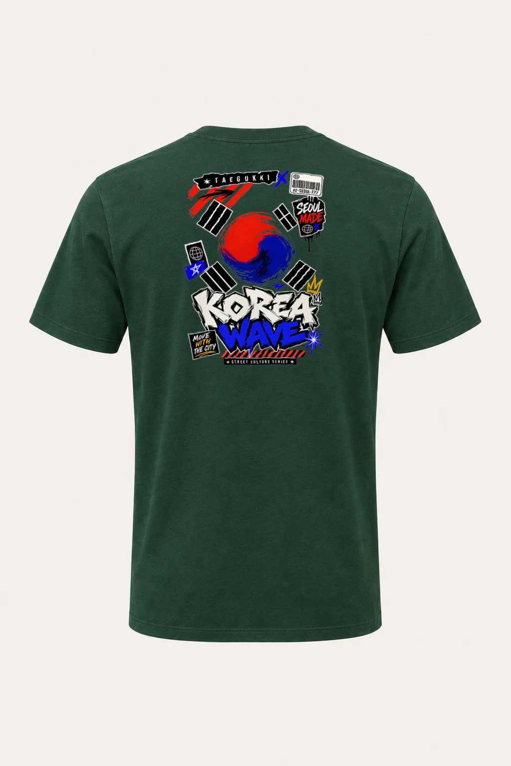 "Seoul Street Wave" Heavyweight Unisex Crewneck T-shirt | Gildan 5000