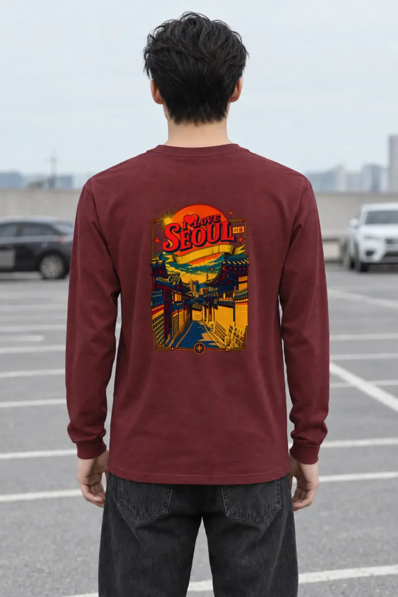 "Seoul Streetscape" Unisex Longsleeve T-shirt