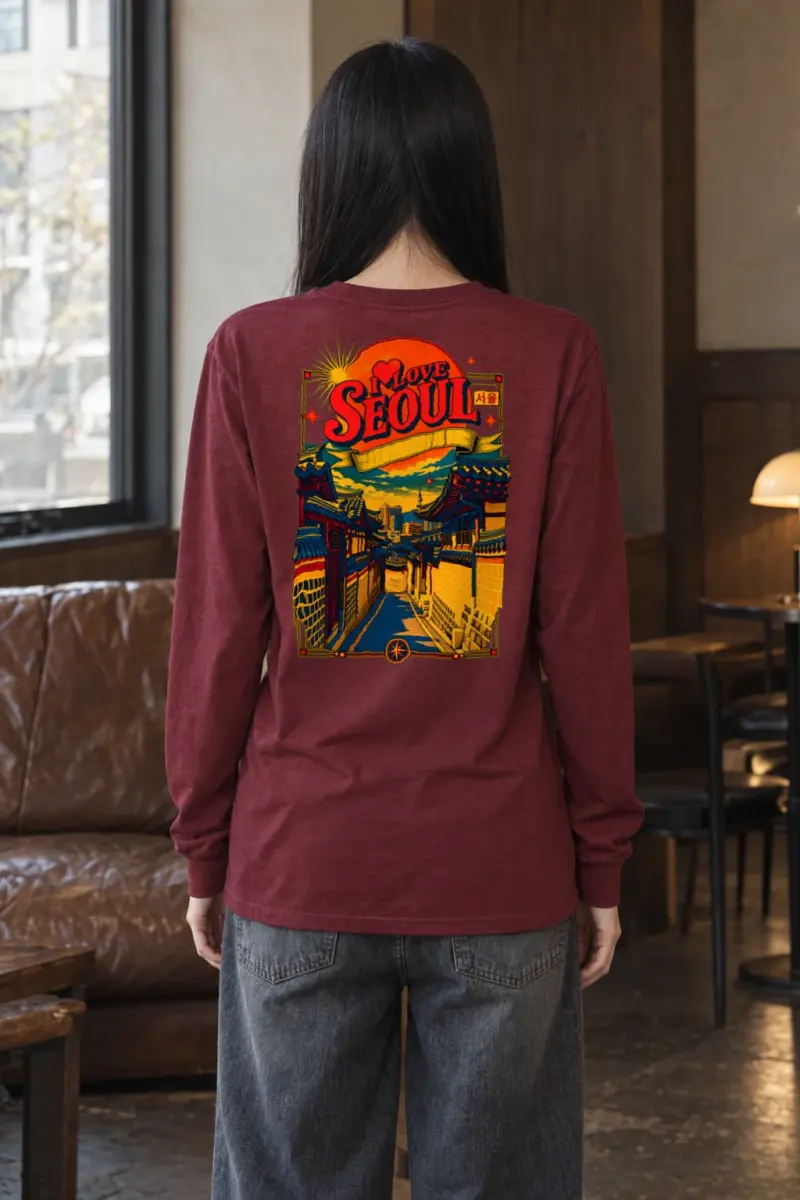 "Seoul Streetscape" Unisex Longsleeve T-shirt | Gildan 2400